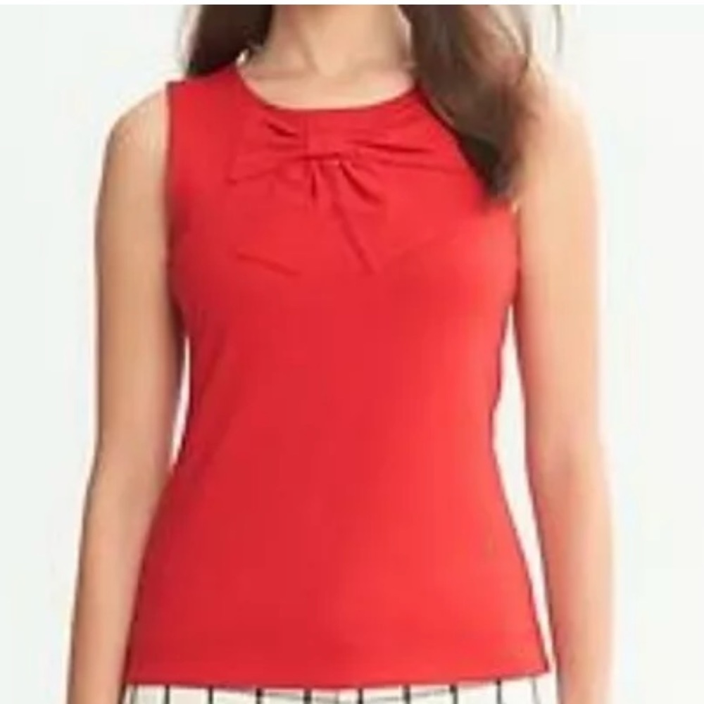 Banana Republic Red Bow Sleeveless Top Shirt Small